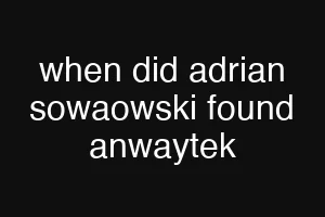 when did adrian sowaowski found anwaytek